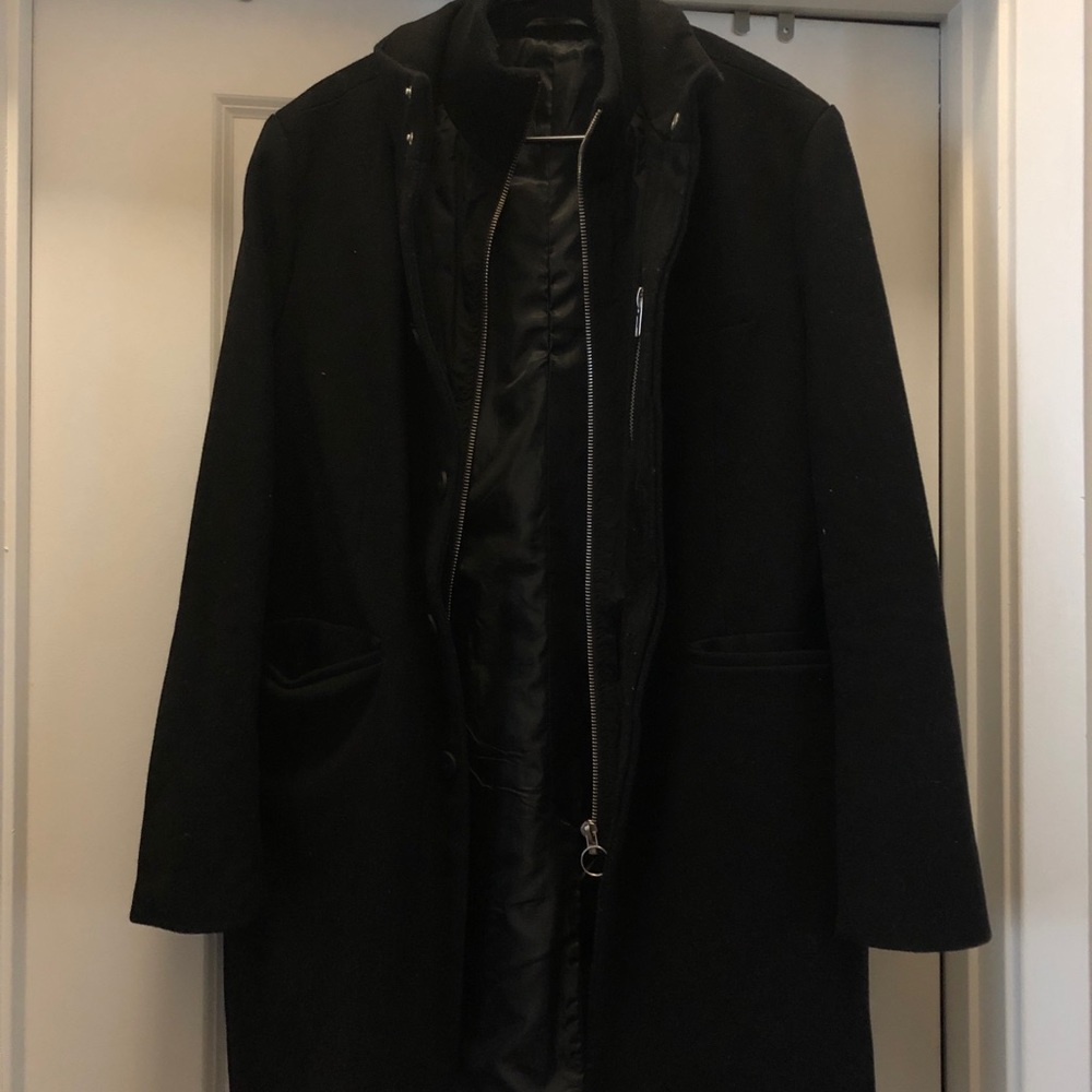 ASOS wool blend military overcoat. Mid length.